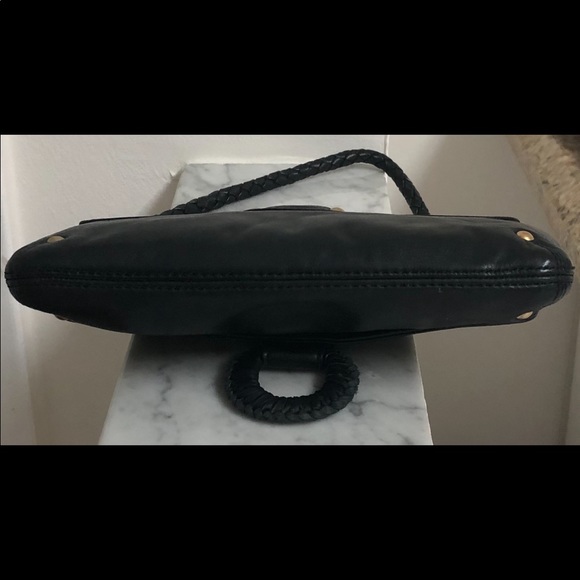 MICHAEL KORS BLACK LEATHER ENVELOPE FLAP OVER TOP BAG NEAR NEW CONDITION - Picture 4 of 5